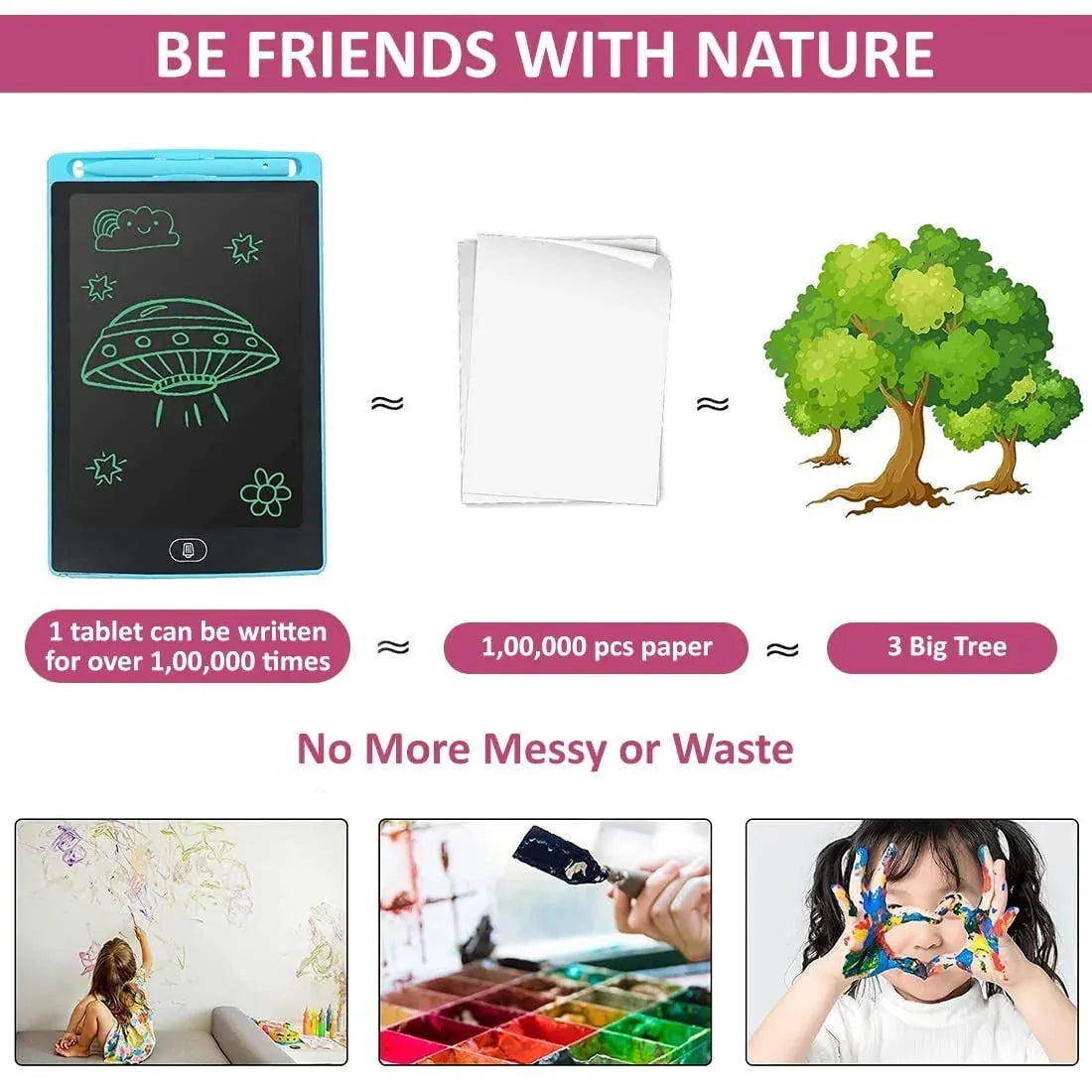 LCD Writing Tablet 8.5-Inch – Hardbound Digital Drawing Pad for Kids